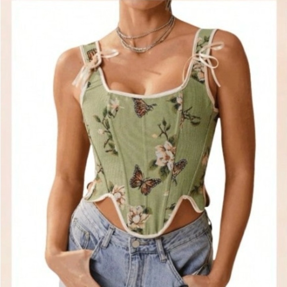 Butterfly green corset